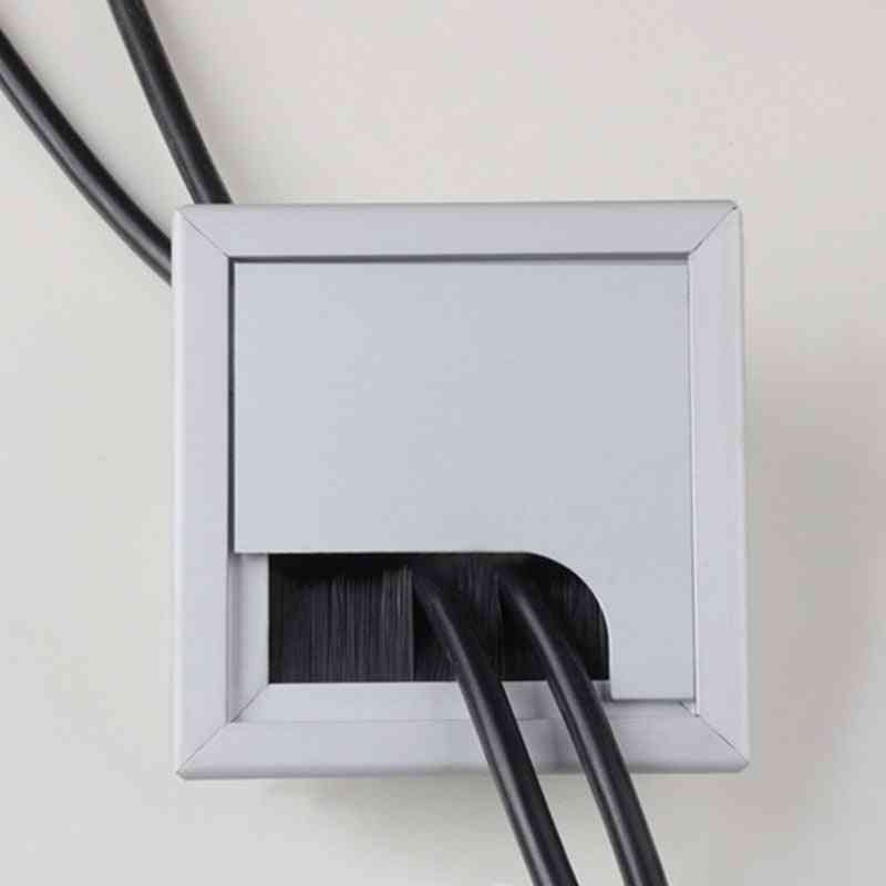 Alloy Square Cable Hole Cover - Wire Grommet Hole Case, Outlet Port Line Holder