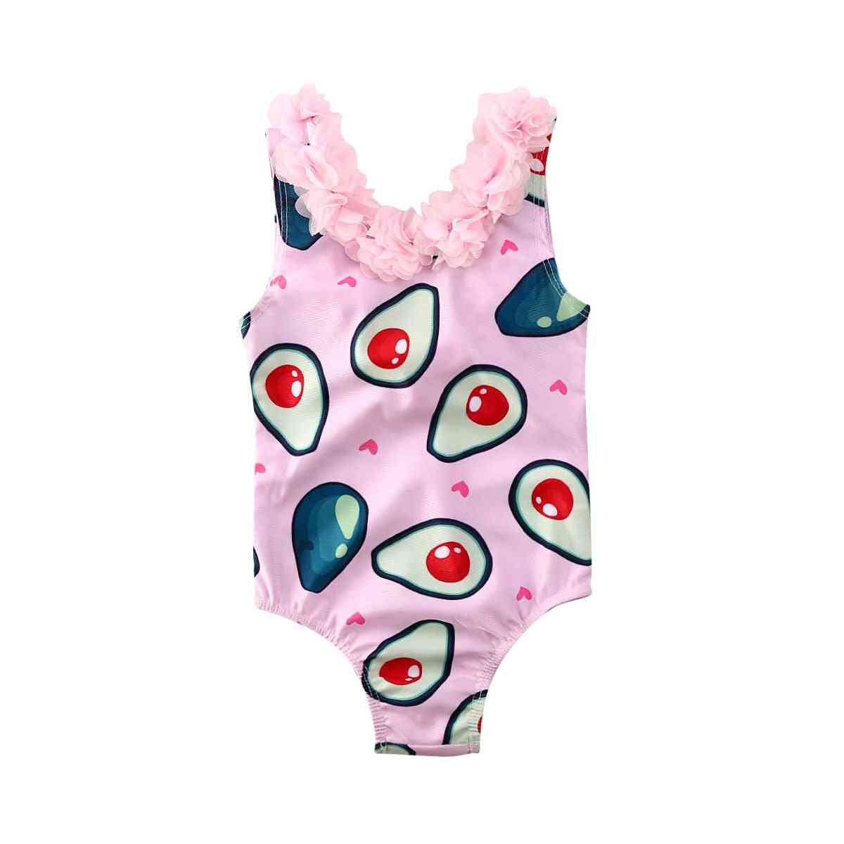 Baby Girl Avocado Bodysuit,  Infant Fruit Swimsuit Swimwear