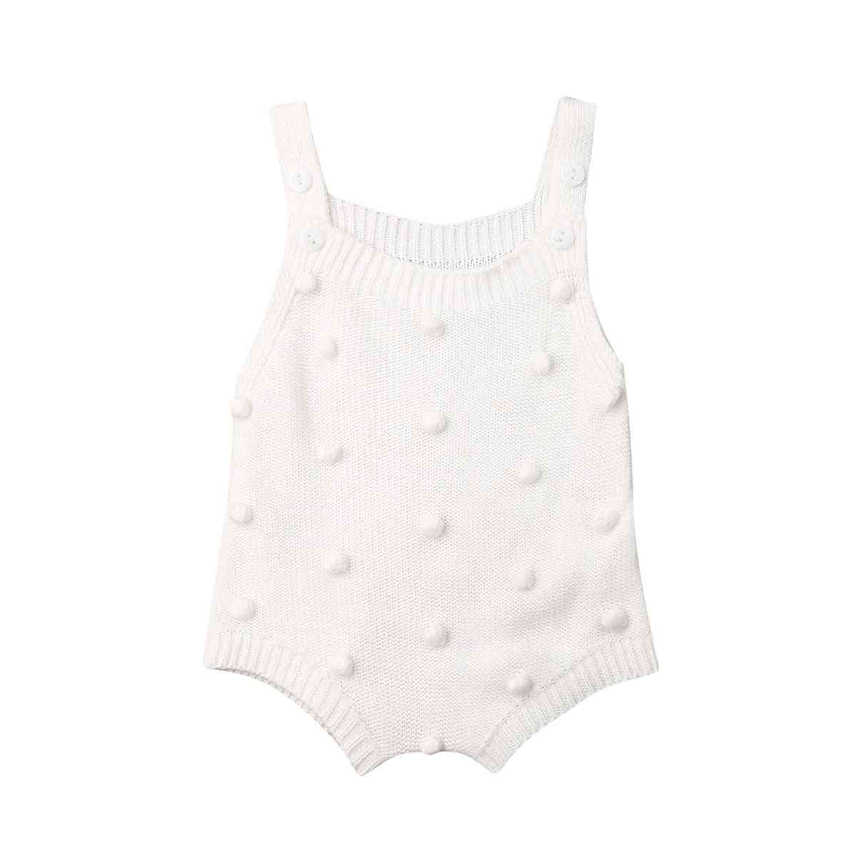 Salopetă de tricot pentru bebeluși nou-născuți - costum solid din bumbac fără mâneci