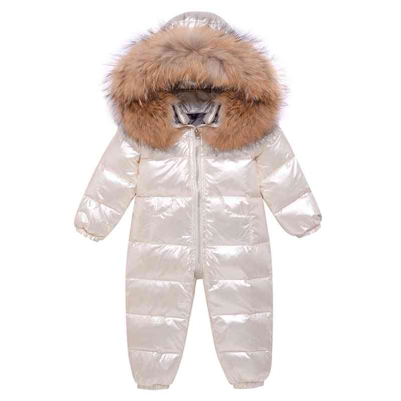 סרבל סרבל חורף בגדי בגדי תינוקות חליפת שלג 90% מעיל פוך ברווז לילדים ילדה - בז '/ 6 מטר