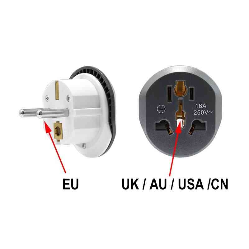 Universal Converter, Eu Adapter 2 Round Pin Socket Au Us Uk To Eu