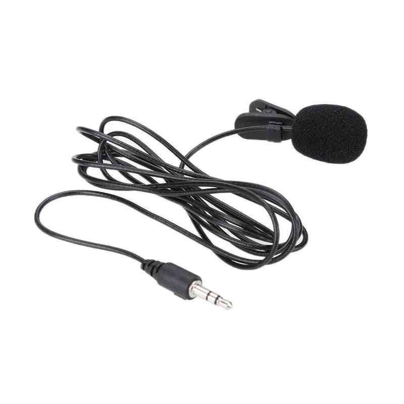 Clip-on Lapel Lavalier Microphone, 3.5mm Jack For Smartphone