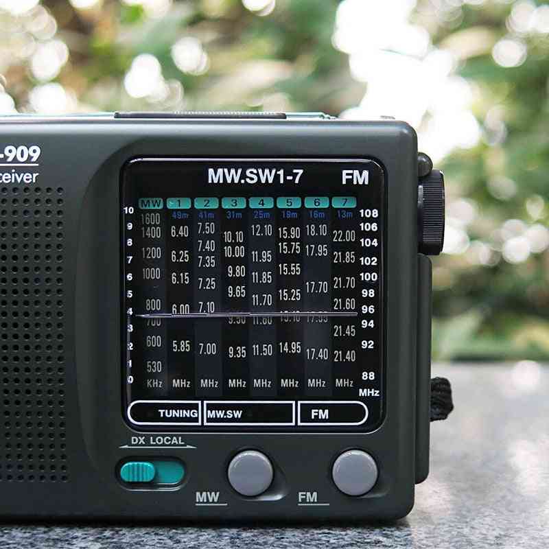 Tecsun r-909 radio- fm / mw / sw 9 bånds ordmottaker bærbar radio