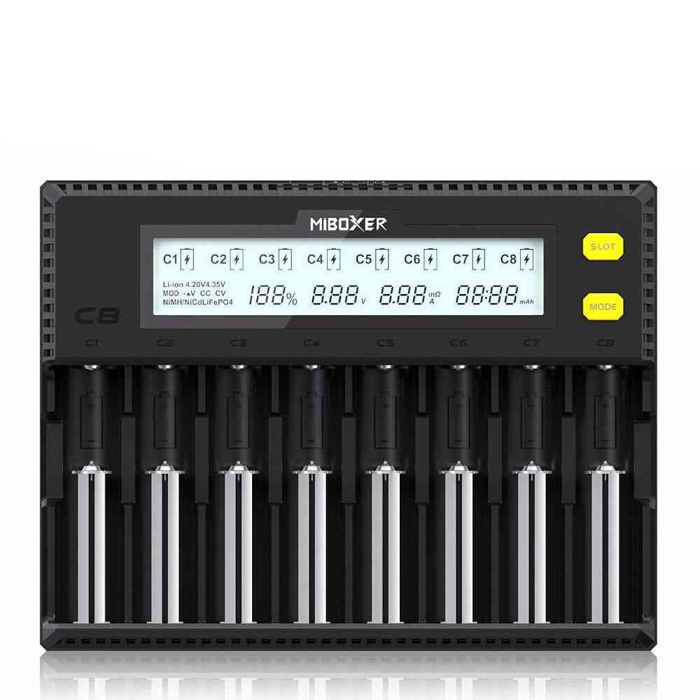C8 18650 slimme batterijlader met lcd-scherm (dc12v 3a (5,5 * 2,1 mm))