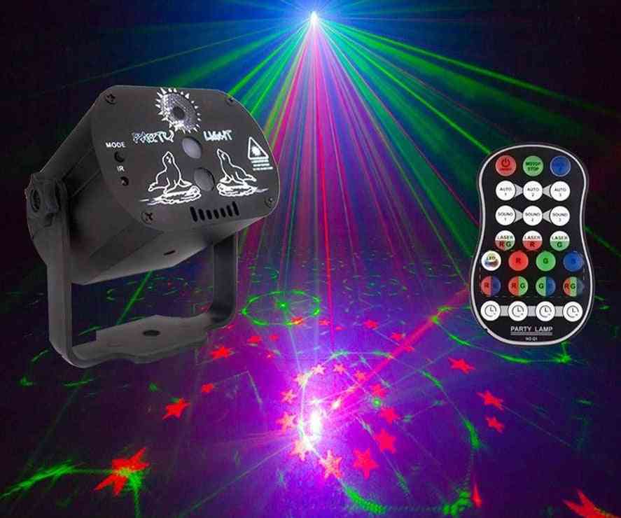 Mini Laser Stage Light With 60 Patterns Rgb Led , Usb Cable And Remote Control