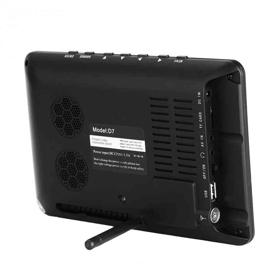 Tv digital hd 800x480 tv dvb-t2 de 7 polegadas e receptor de tv analógico compatível com placa tf -