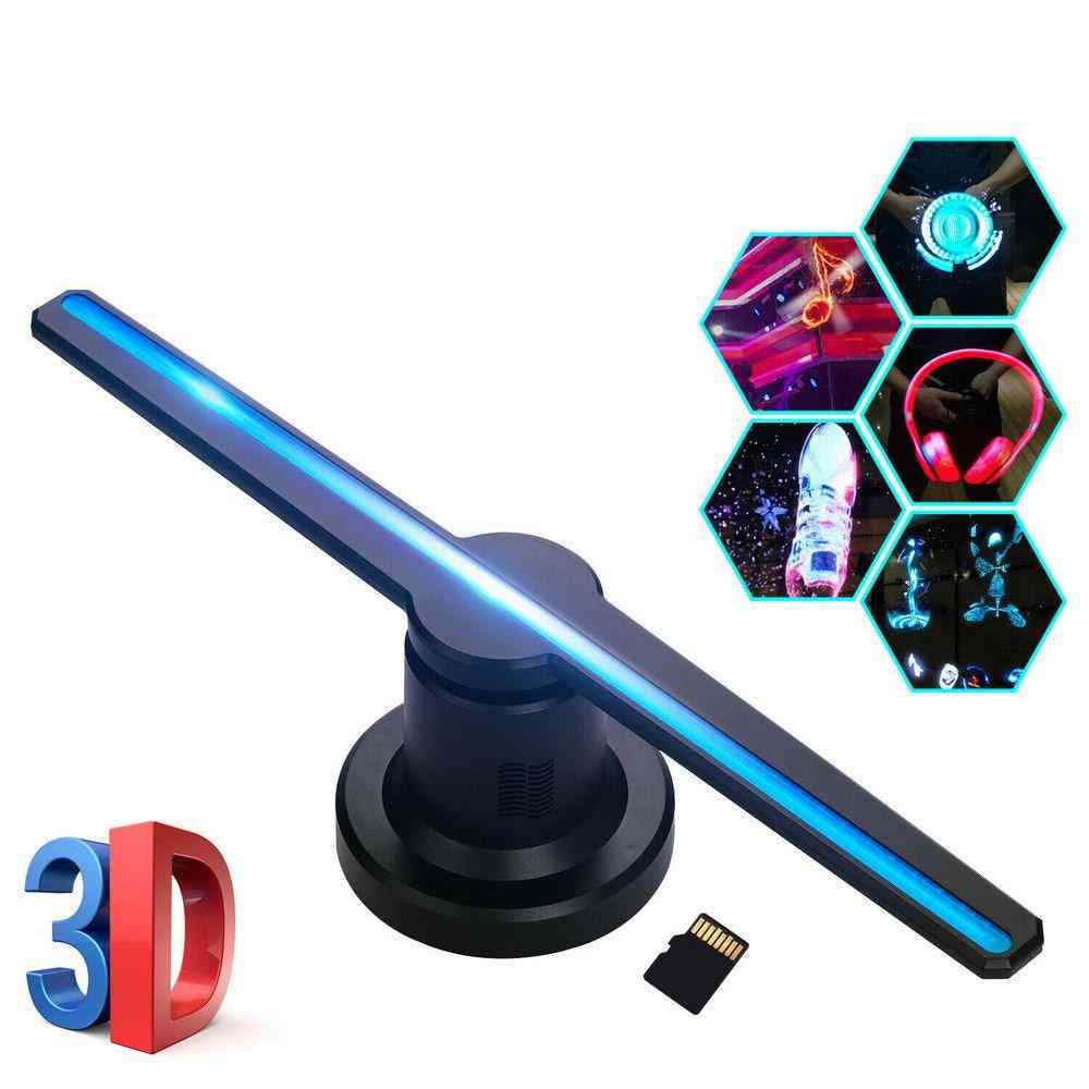 3d Hologram Fan Shaped Projector Led With Remote Control