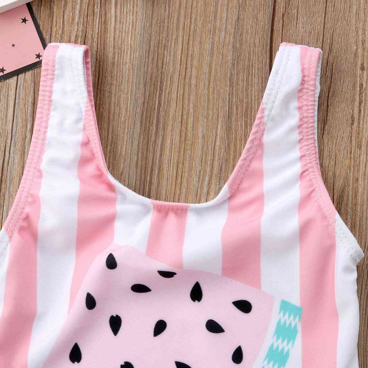 Newborn Baby Girl Swimwear, Watermelon Striped Swimsuit Swimming