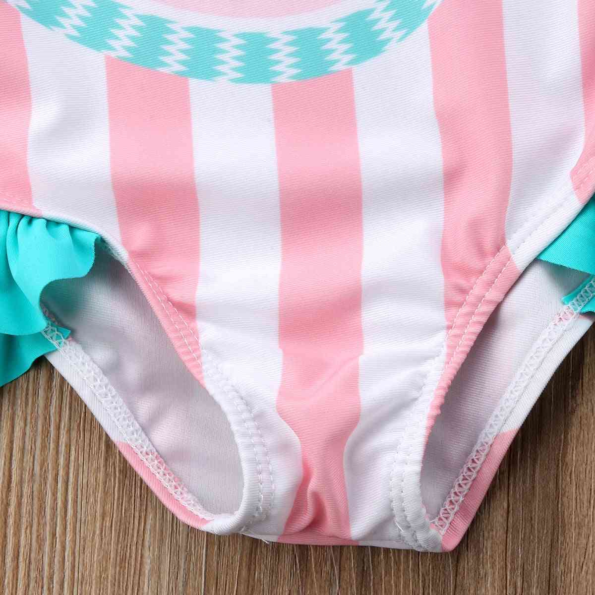 Moda noworodka dziewczynka stroje kąpielowe arbuz paski strój kąpielowy pływanie -bikini