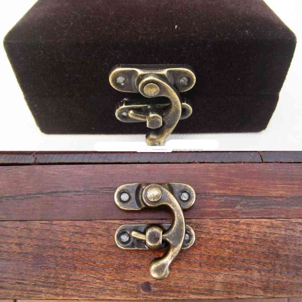Jewelry Chest Wine Wooden Box Case Toggle Latch -suitcase Hasp Hook Lock