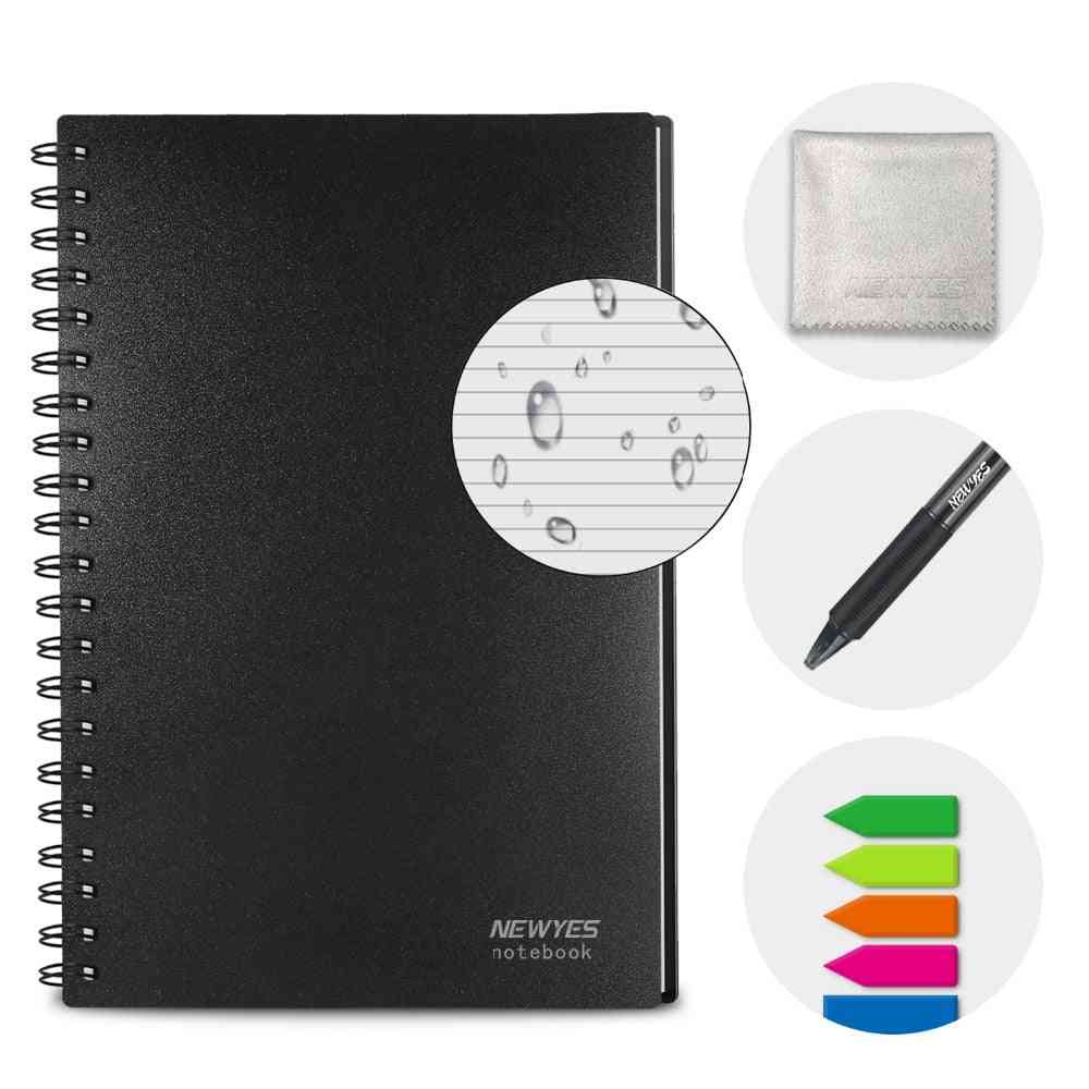 Cuaderno borrable inteligente reutilizable, cuaderno de notas de borrado de nubes de ondas de microondas (punteado con líneas)