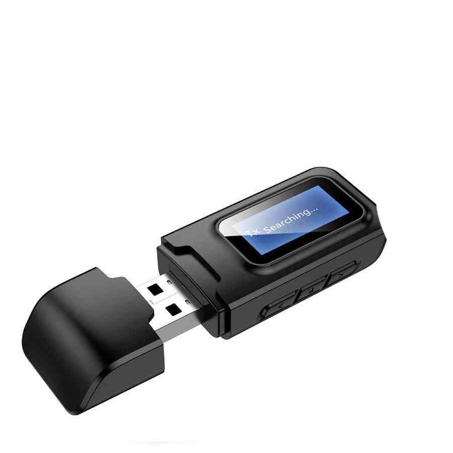 Usb 2 In 1 Bluetooth Transmitter & Receiver, With Lcd Display