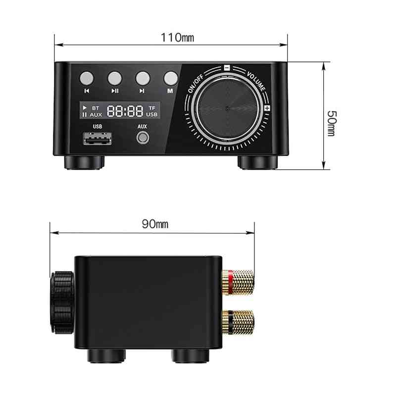 Mini amplificatore in classe D 50w, 12v 5a con porta USB