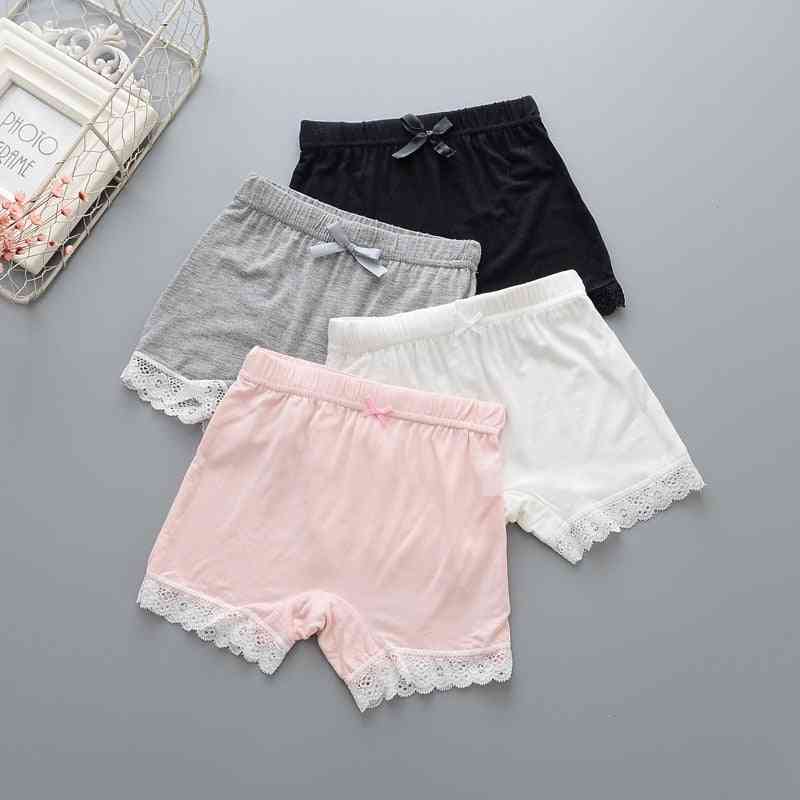 Pantaloni corti di sicurezza per ragazze estive per bambini - intimo leggings boxer slip per evitare pantaloncini svuotati pizzo modale per bambini - pizzo rosa / 3t