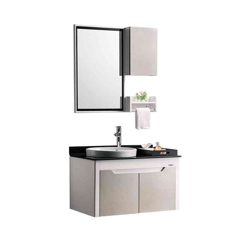 Hoogwaardige wastafels met spiegel / zelfbeglazing / handdoekenrek, moderne badkamerkast van pvc-materiaal - a2098-313c-1