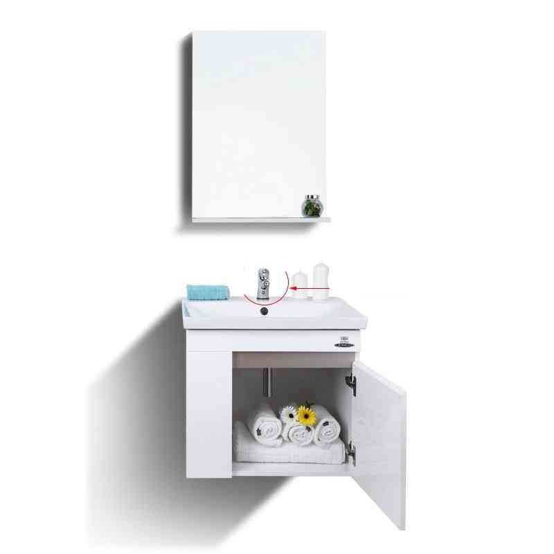 Hochwertige Badezimmereitelkeiten mit Spiegel / Selbstverglasungsbecken / Handtuchhalter, moderner Badezimmerschrank aus PVC-Material