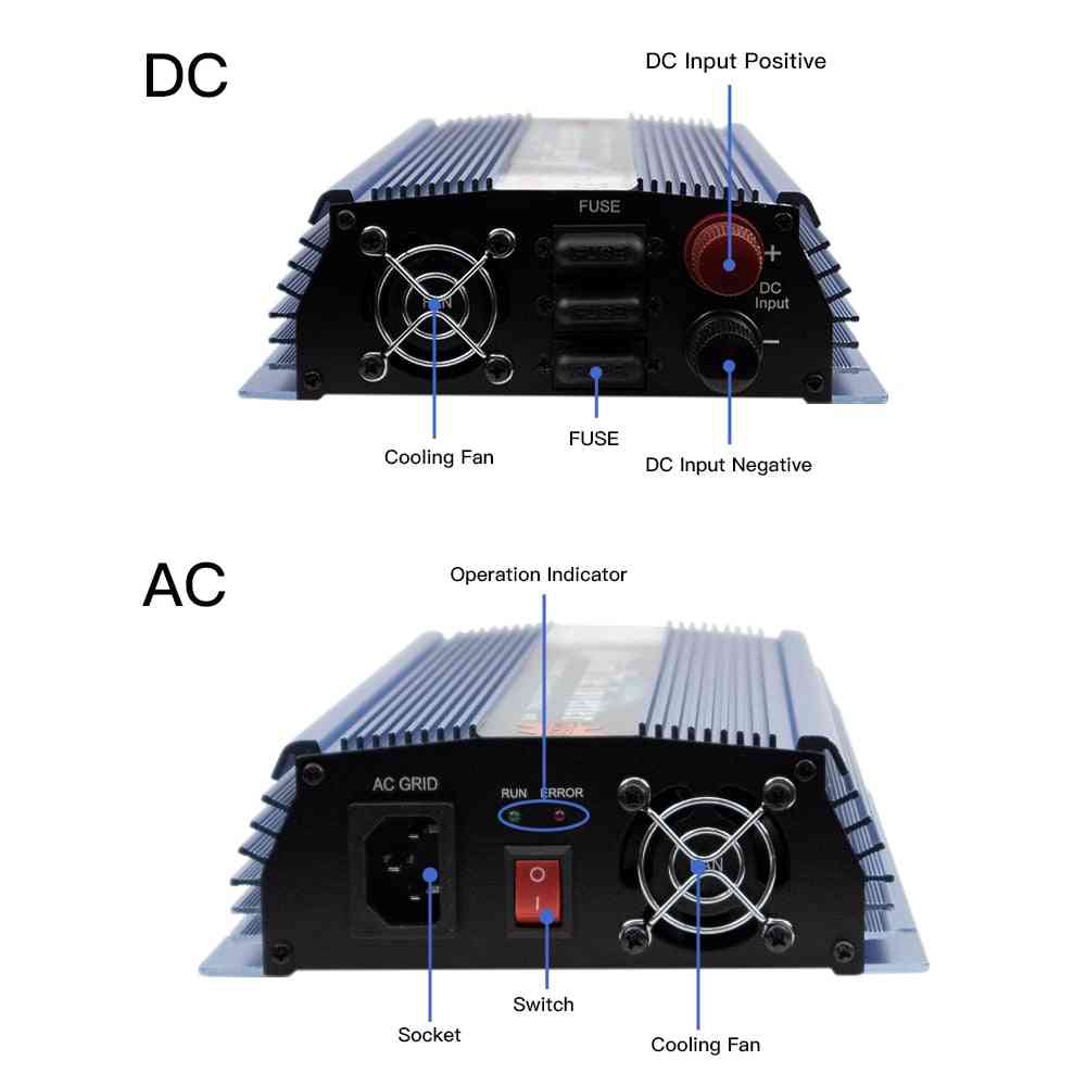Micro solar inverter mppt on grid tie pure sinusvåg DC till AC för vindgeneratorbatteri