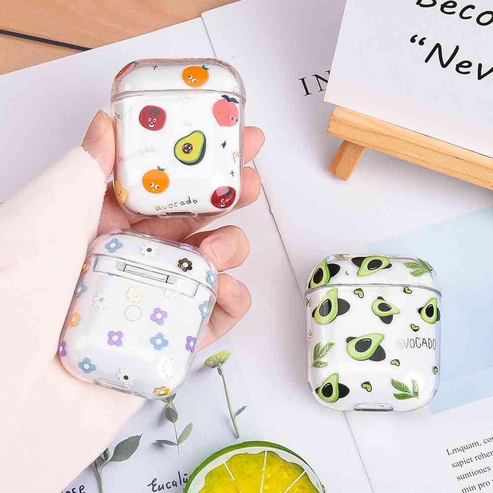 Air Pods Case- Flower Transparent Clear Hard Plastic Cover