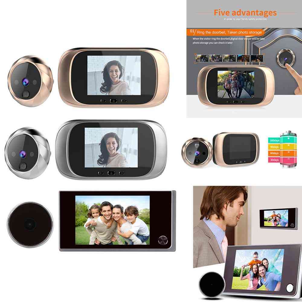120 Degree Lcd Color Digital Doorbell With Camera Viewfinder