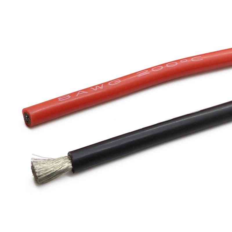 5m negro y 5m rojo mucho cable de alambre de silicona suave resistente al calor de alto voltaje