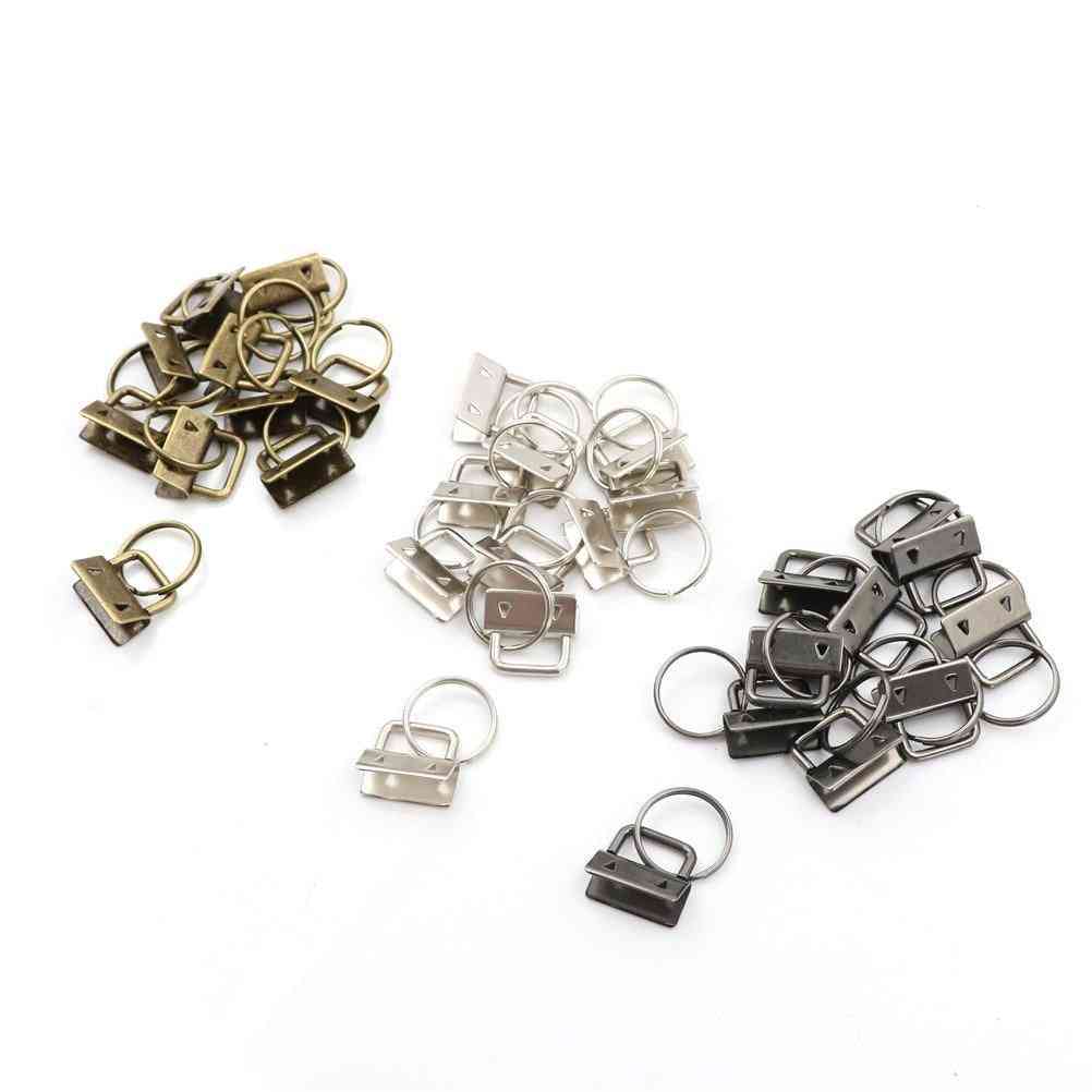 Portachiavi da 10 pezzi / 25 mm, anello diviso per portachiavi per polsini in cotone, hardware per clip a coda