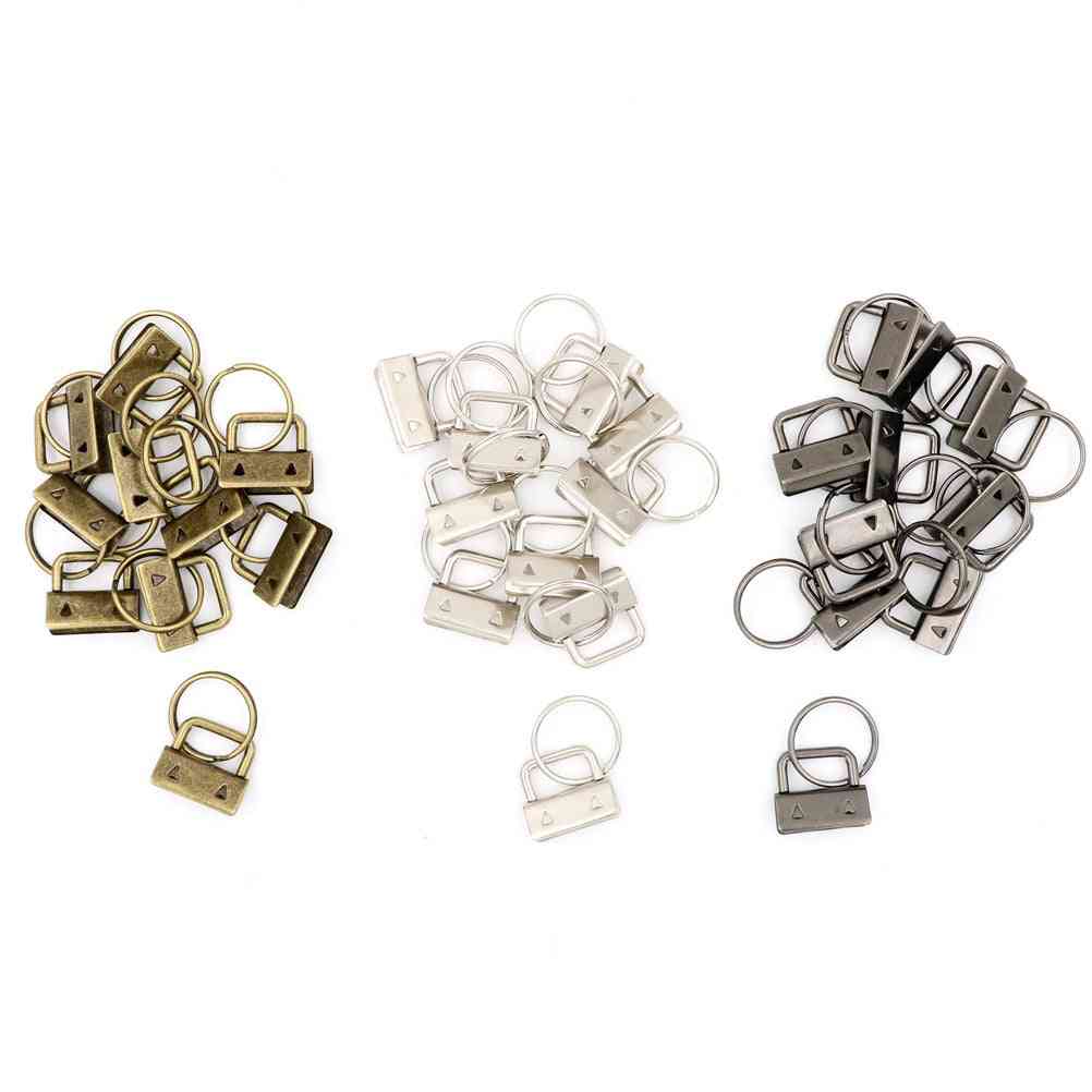 Portachiavi da 10 pezzi / 25 mm, anello diviso per portachiavi per polsini in cotone, hardware per clip a coda