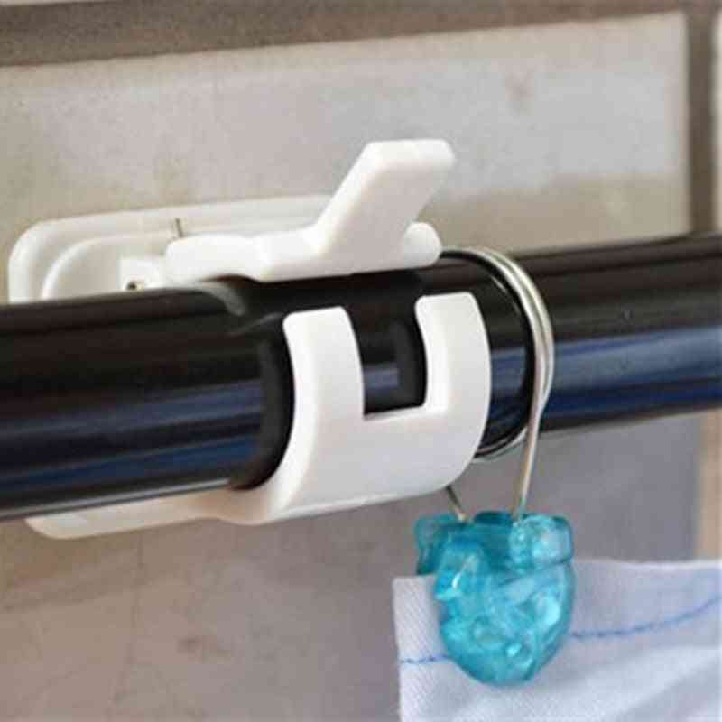 Adhesive Shower Curtain Rods Towel Bar Hooks Clamps, Organized Storage Rack Railing Holder