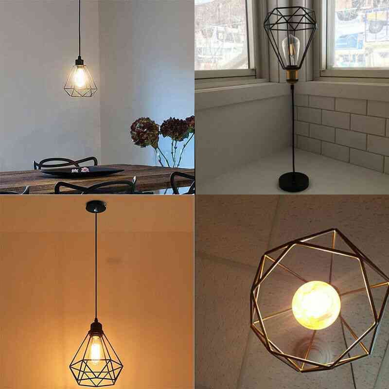 Pendant Shaped Metal Iron Hanging Cage For Lampshade Light (d20 X H21cm)