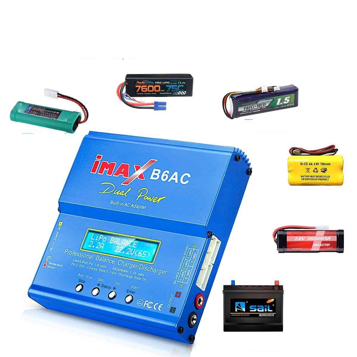 Htrc Imax Ac Rc Charger Dual Channel Balance, Digital Lcd Screen Li-ion Battery Discharger
