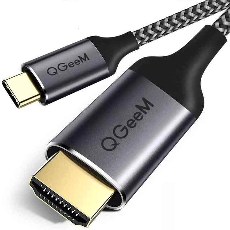 Qgeem usb para cabo HDMI, conversor c hdmi thunderbolt para macbook, huawei mate, adaptador usb - 4k 30hz / 1,2m
