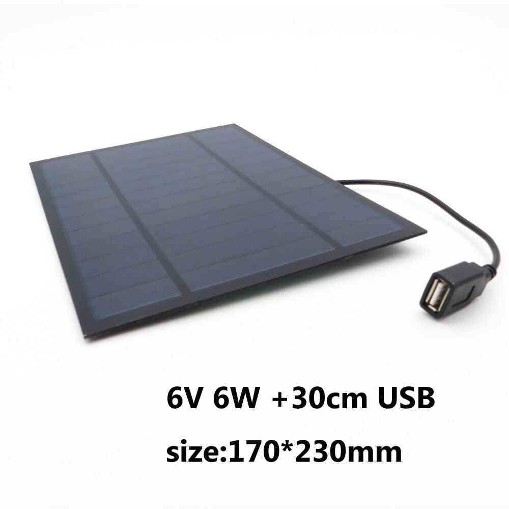 Painel solar policristalino de módulo de célula solar de energia 6v com usb -