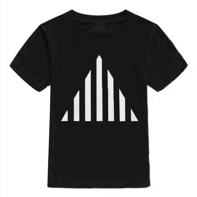 T-shirt infantil de manga curta de verão para menino, meninas tops conjunto de roupas-3 - preto1 / 18m