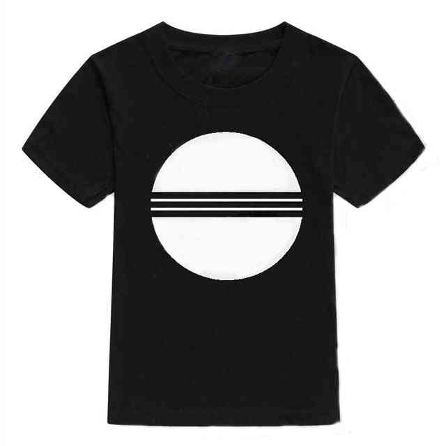 Sommar kortärmad barn-t-shirt för pojke, flickatoppar kläder set-2 - svart3 / 18m