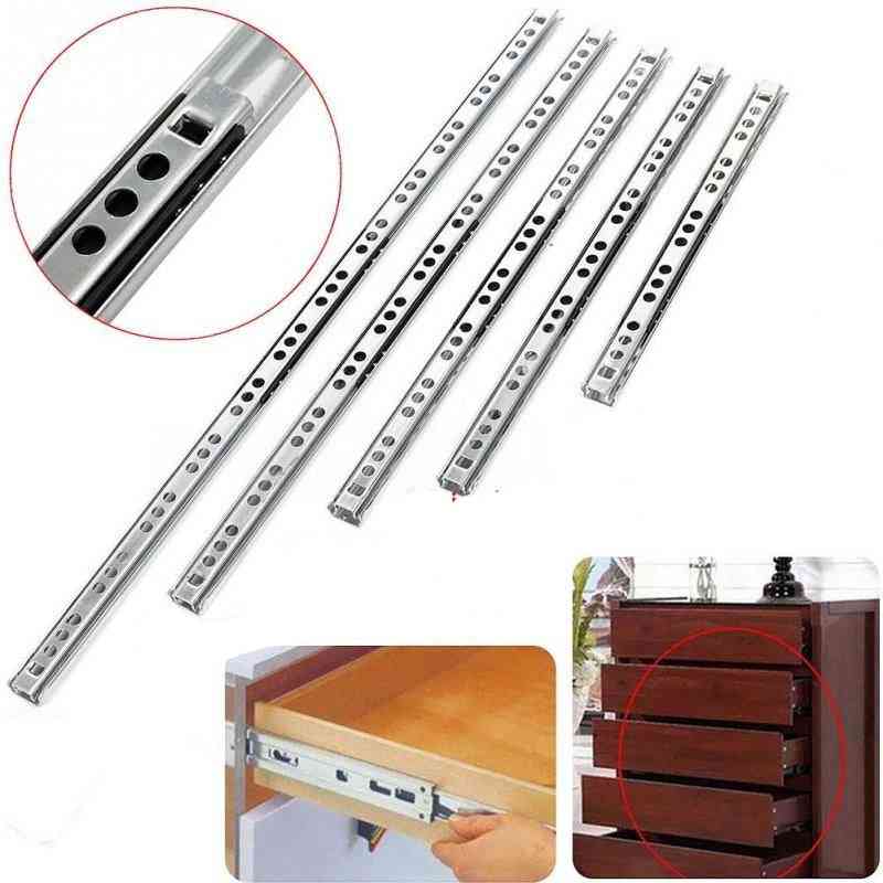 Stainless Steel Drawer Slides Ball, Bearing Runners, Three-section Extension Cabinet