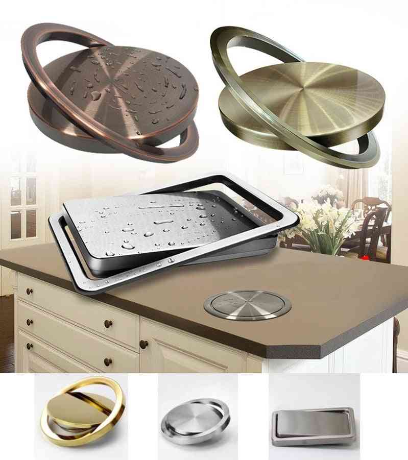 Stainless Steel Flush Recessed, Built-in Balance Swing Flap Lid Cover