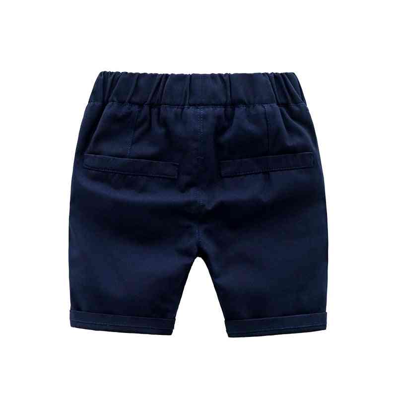 Børns afslappede bukser til baby drenge shorts- sommer bomuld børn shorts, ensfarvet baby drenge tøj størrelse 90-130 - marineblå / 2t