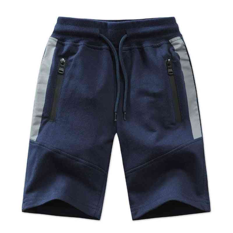 Verão crianças meninos shorts de malha - patchwork listrado de algodão macio shorts esportivos para adolescentes grandes meninos 2-14 anos usar - preto / 3t