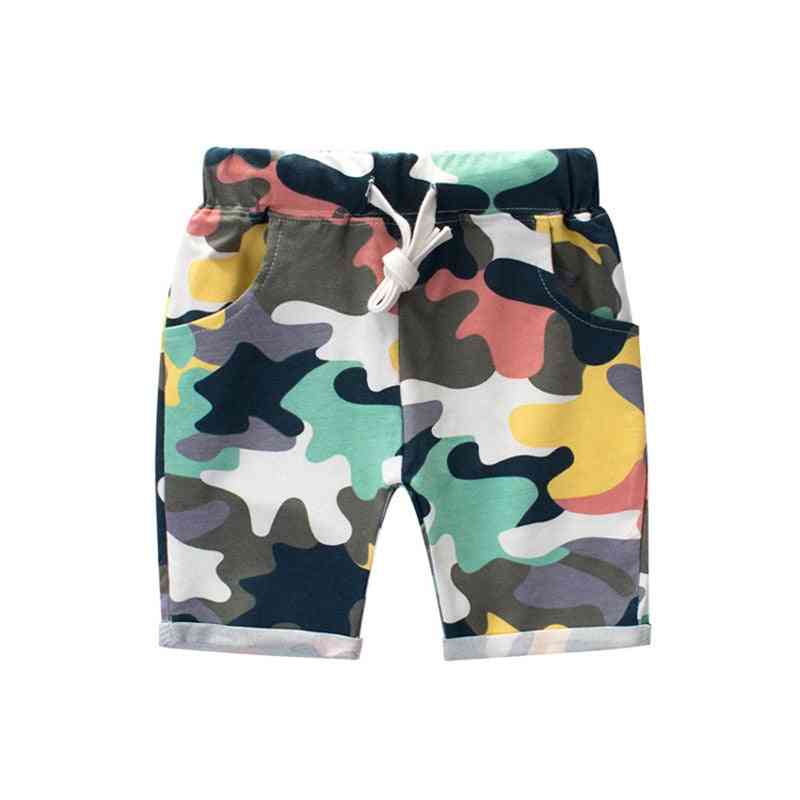 Children Printing Camouflage Shorts, Casual Straight Elastic Waist Pant