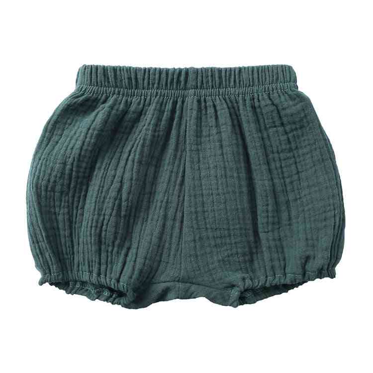 Shorts d'été pour garçons / filles, pantalons courts en pain de coton et lin - Bloomers mode nouveau-né 6 mois - 4 ans - bleu ciel / 9m