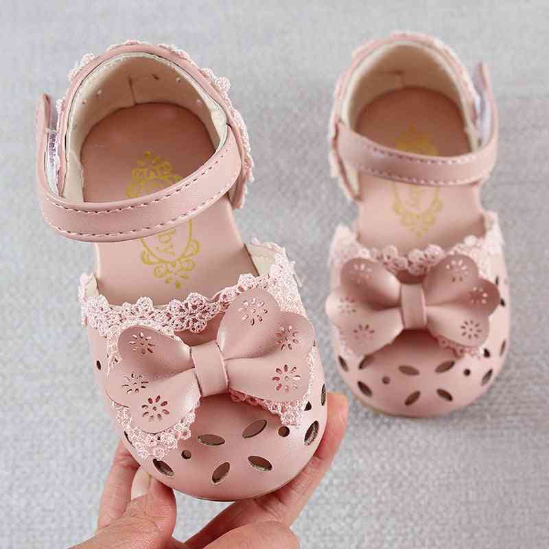 Summer Fashion Leathers Sweet Sandals For Girl, Baby Breathable Hoolow Out Bow Shoes