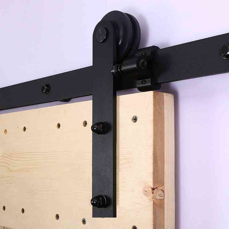 Dør glidende hardware kit, topmonteret bøjle spor stål skab dørrulle til enkelt dør - 4ft 1210mm