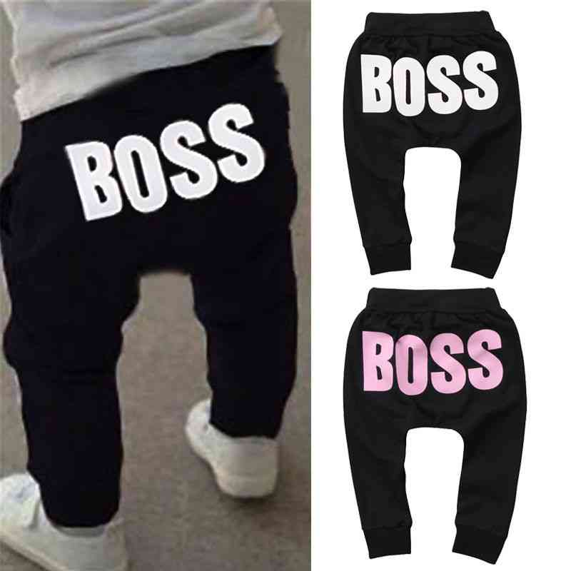 Boy & Girl Boss Letters Printed Pp Pants, Trousers Leggings