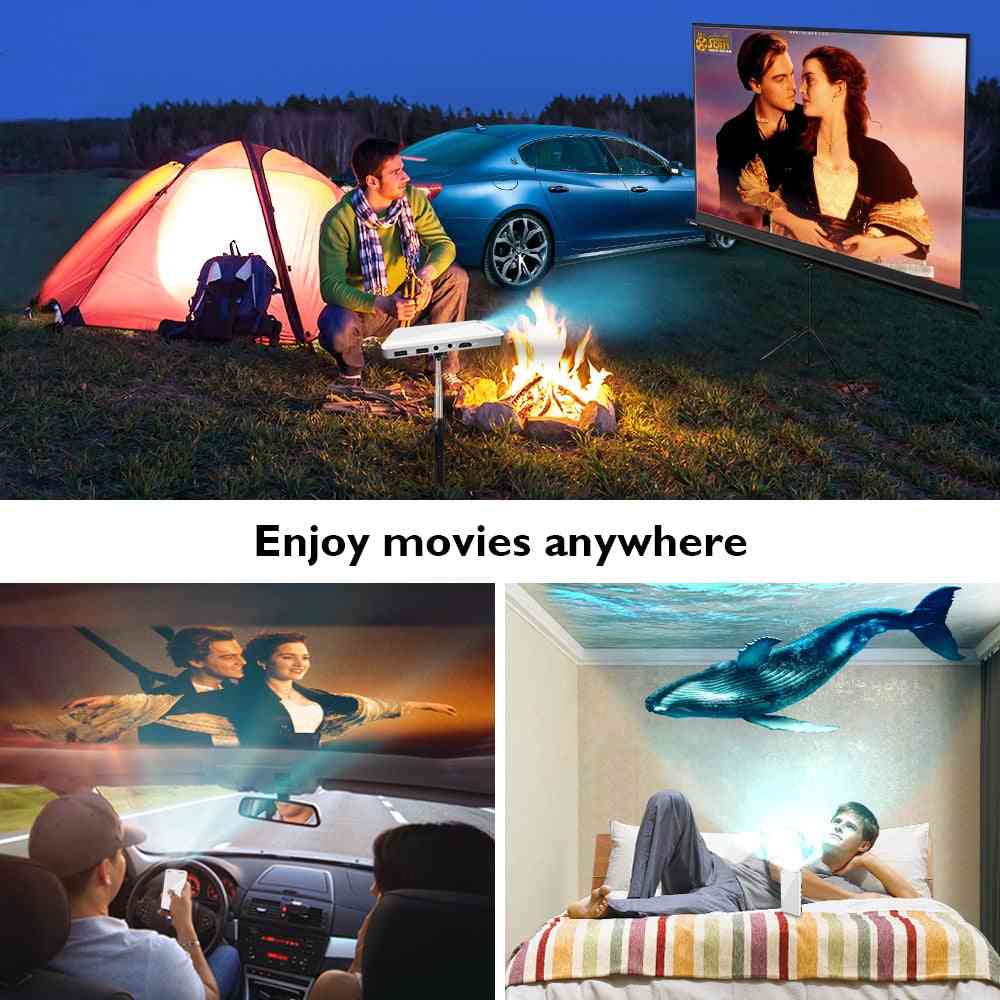 Mini dlp projector x2 met android 7.1 wifi bluetooth (2g + 16g), ondersteuning 4k led draagbare 3d projector beamer - x2 (1g 8g)
