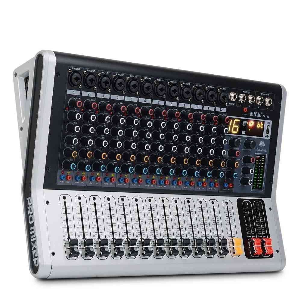Professional 12 Channel Mixing Console With Mute And Pfl Switch