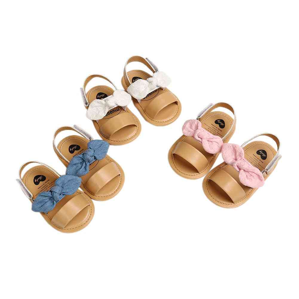 Pasgeboren baby kinderen, meisjes zomer casual schattige strik knoop schoenen, antislip zachte zool sandalen - a / 0-6 maanden