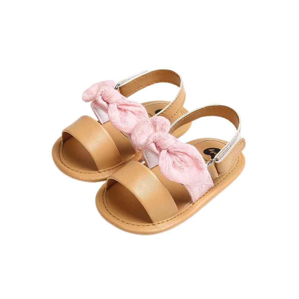Nouveau-né enfants, chaussures d'été décontractées à nœud papillon, sandales antidérapantes à semelle souple