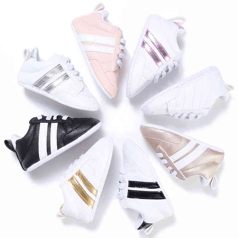 Casual Striped, Cross-tied Lace Up Shoes For Kids