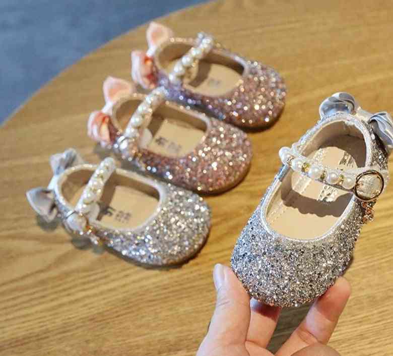 Dívčí boty, perlové květinové sandály, na šaty pro princezny
