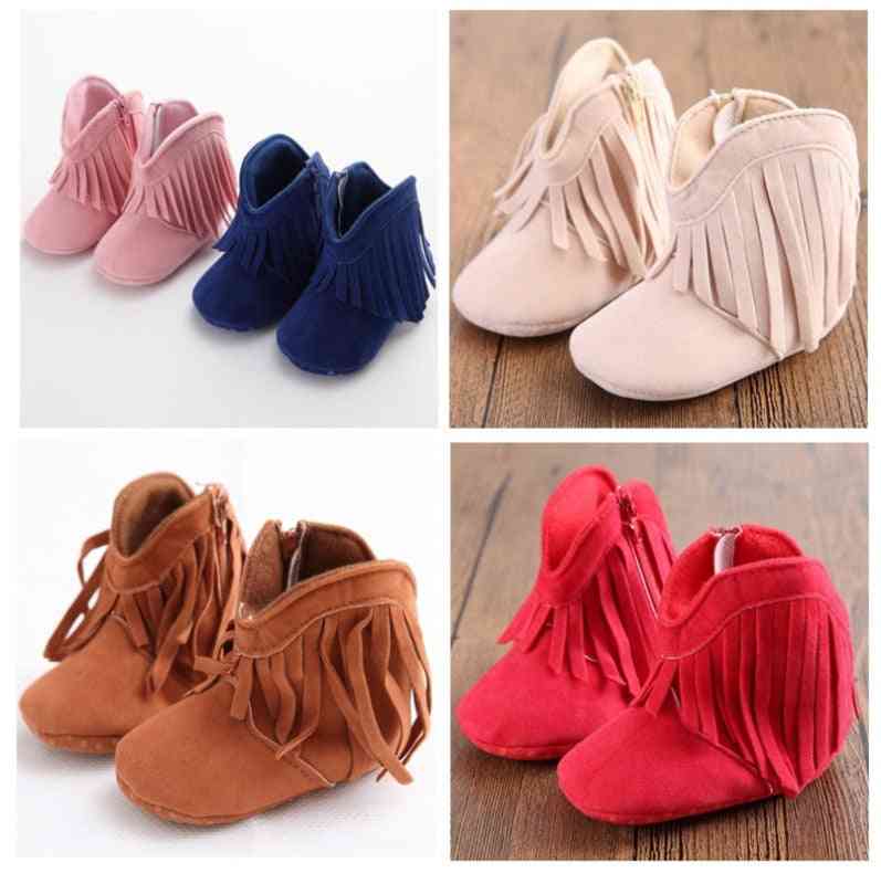 Baby Infant Shoes, Boy And Moccasins- First Walkers For Newborn