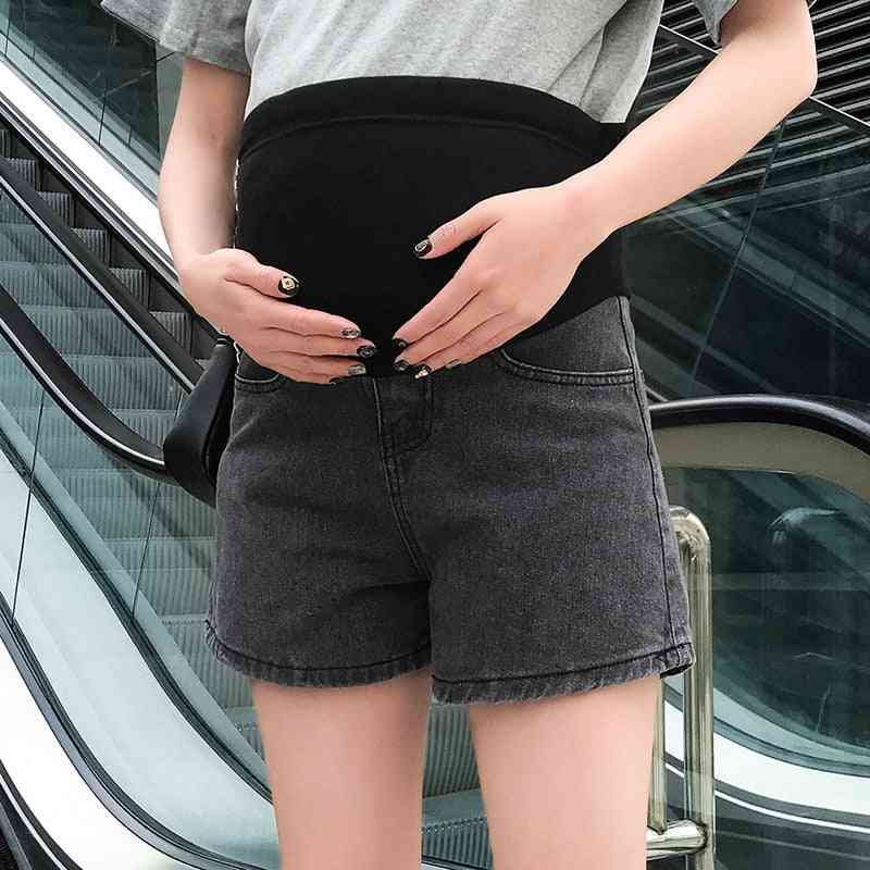 Jeansy spodenki ciążowe spodnie - odzież dla kobiet w ciąży, do karmienia krótka ciąża gravidas kombinezony dla matki spodnie ciążowe - beżowe / s